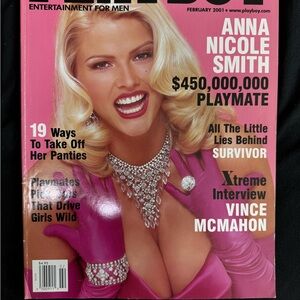 Vintage Playboy Magazine Feb 2001 Anna Nicole Smith Vince McMahon Issue